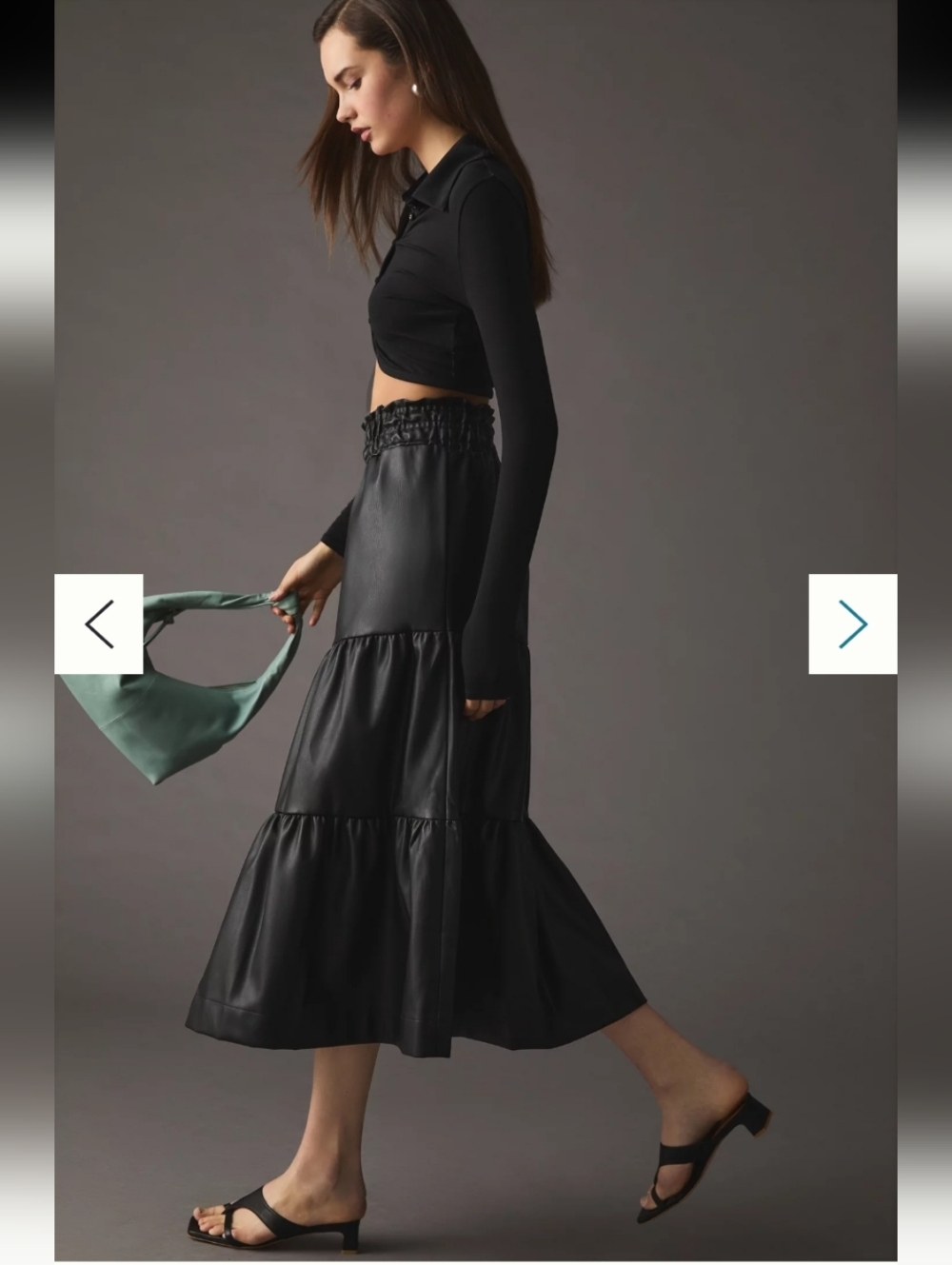 Anthropologie The Somerset Maxi Skirt: Faux Leather Edition Sz M - Picture 5 of 12